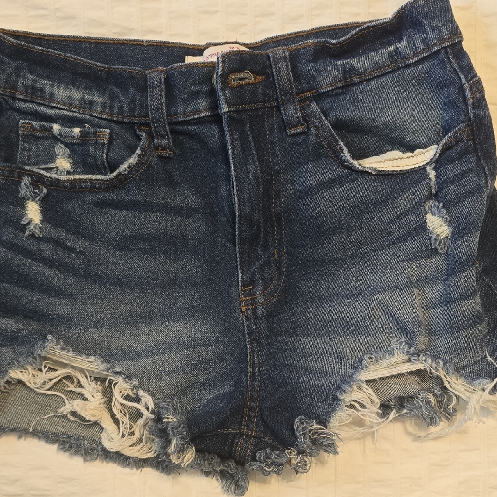 SO Blue Distressed Jean Shorts